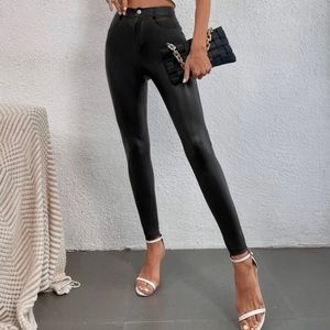 SHEIN High Waist PU Skinny Pant